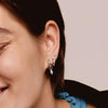 Ti Sento CZ Water Droplet Stud Earrings, Silver