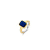 Ti Sento Dark Blue Cushion Ring, Gold