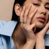 Ti Sento Dark Blue Cushion Ring, Gold