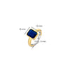 Ti Sento Dark Blue Cushion Ring, Gold