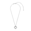 Ti Sento Zirconia Double Circle CZ Halo Necklace, Silver