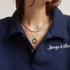 Ti Sento Zirconia Double Circle CZ Halo Necklace, Silver