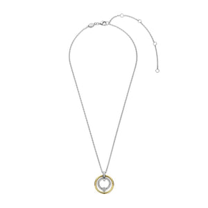 Ti Sento Double Circle Pendant Necklace, Silver