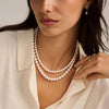 Ti Sento Double Pearl Necklace, Silver