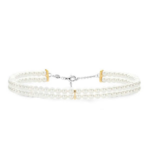 Ti Sento Double Strand Pearl Necklace, Silver