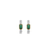 Ti Sento Emerald Huggie Hoops, Silver
