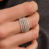 Ti Sento Five Layer Stardust Zirconia Ring, Silver