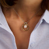 Ti Sento Floating Pearl Circle Necklace, Silver