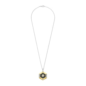 Ti Sento Geometric Pendant Necklace, Gold & Black