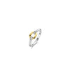 Ti Sento Geometrical CZ Pave Detail Ring, Silver & Gold