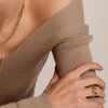Ti Sento Geometrical CZ Pave Detail Ring, Silver & Gold