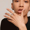 Ti Sento Golden Star & Malachite Cluster Ring, Silver & Gold