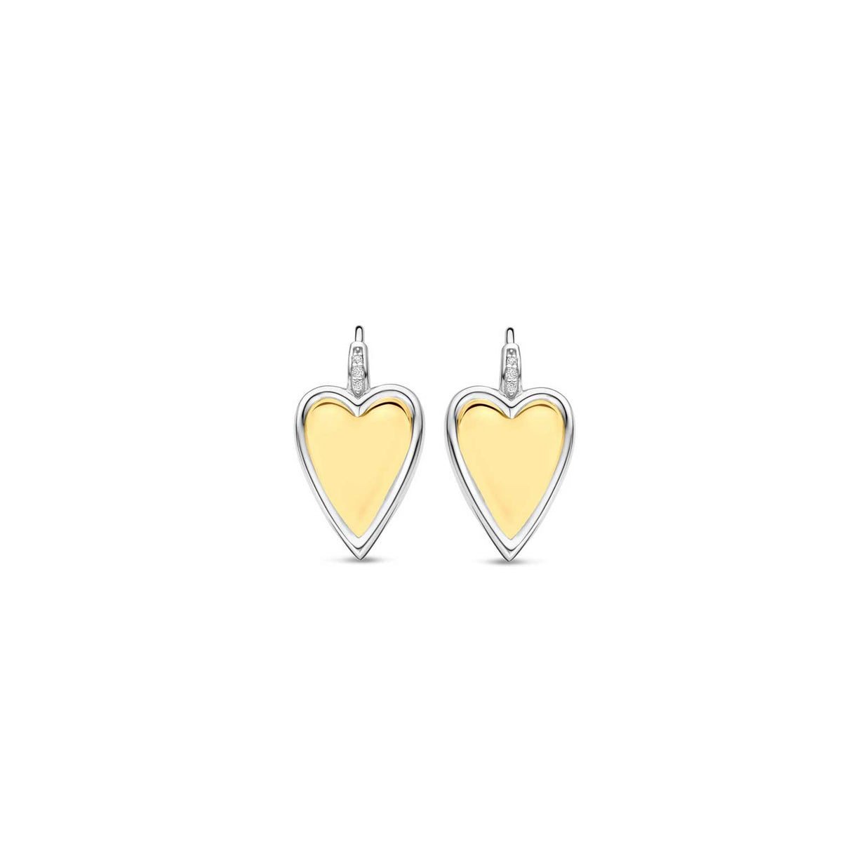 Ti Sento Heart Earrings, Gold & Silver