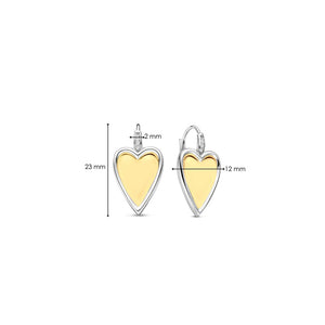 Ti Sento Heart Earrings, Gold & Silver