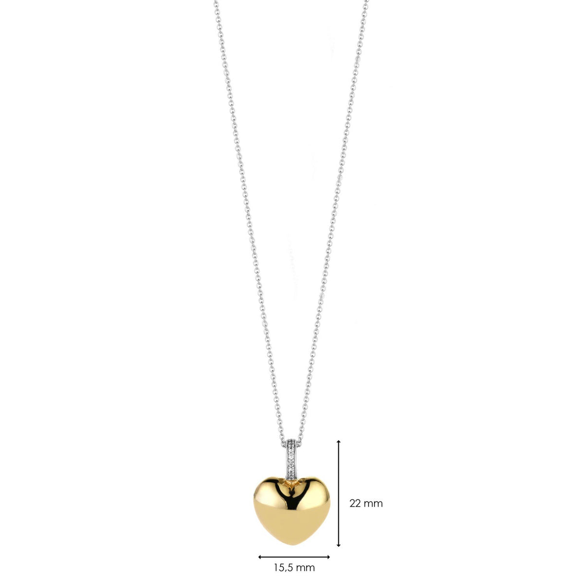 Ti Sento Heart Pendant Necklace, Gold