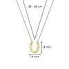 Ti Sento Horseshoe Necklace, Silver & Gold