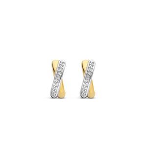 Ti Sento Infinity CZ Huggie Hoops, Silver & Gold
