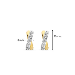 Ti Sento Infinity CZ Huggie Hoops, Silver & Gold