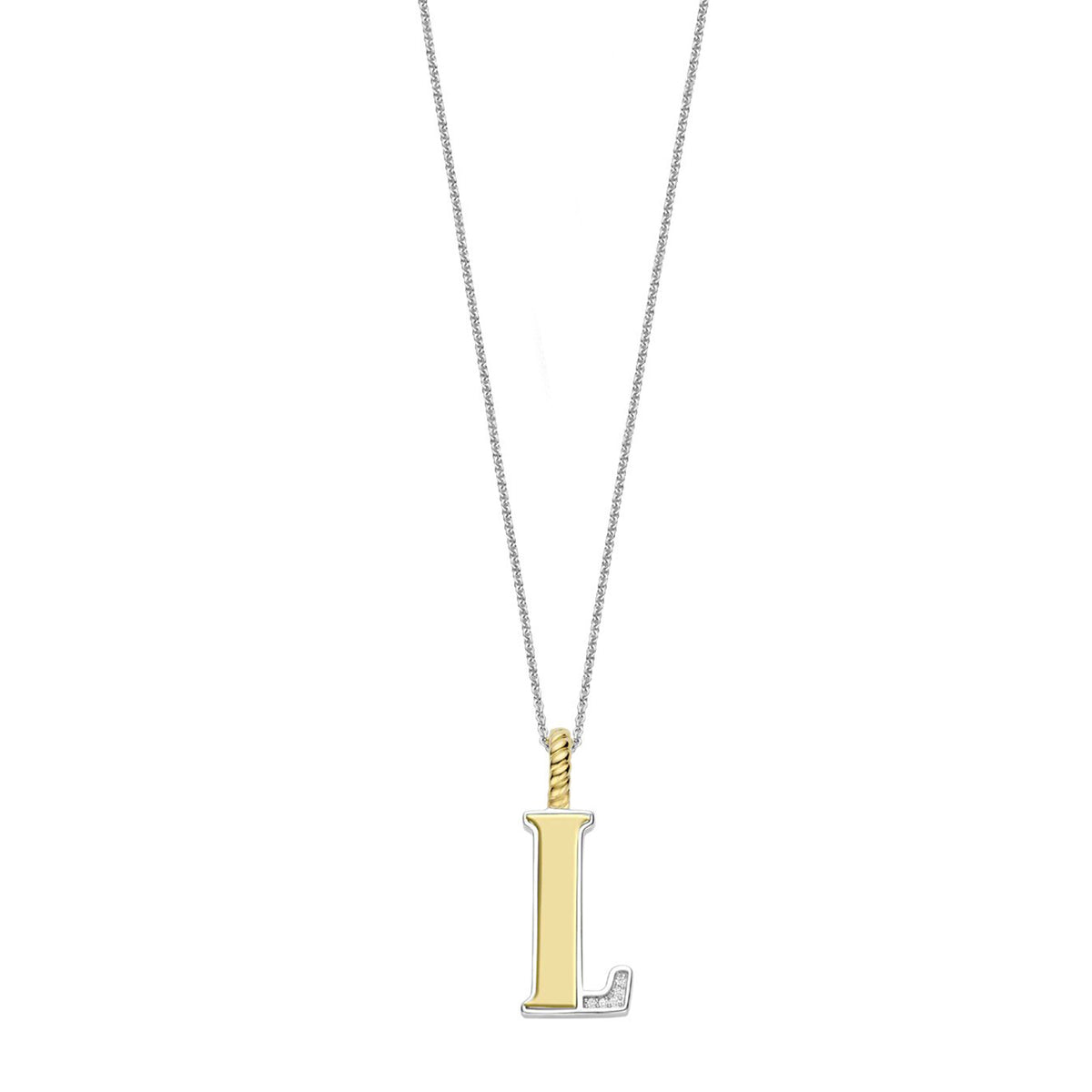 Ti Sento Initial Pendant Necklace, Silver & Gold
