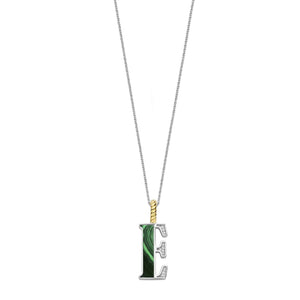 Ti Sento Initial Pendant Necklace, Silver & Malachite