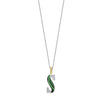 Ti Sento Initial Pendant Necklace, Silver & Malachite