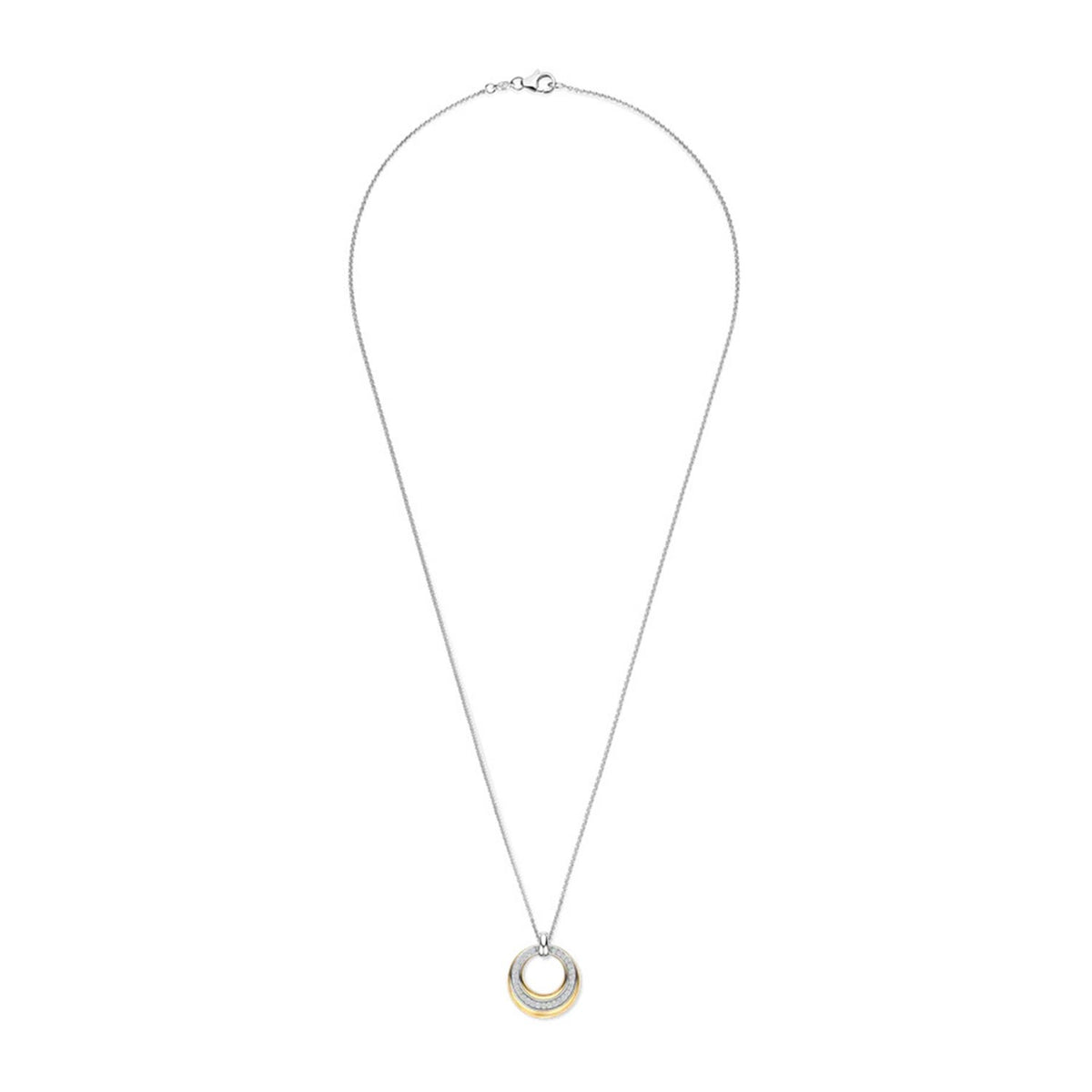 Ti Sento Layered CZ Pendant Necklace, Gold