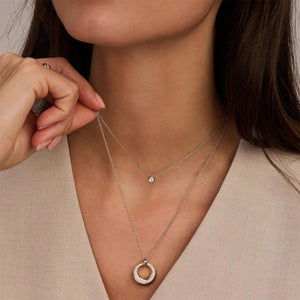 Ti Sento Layered CZ Pendant Necklace, Gold