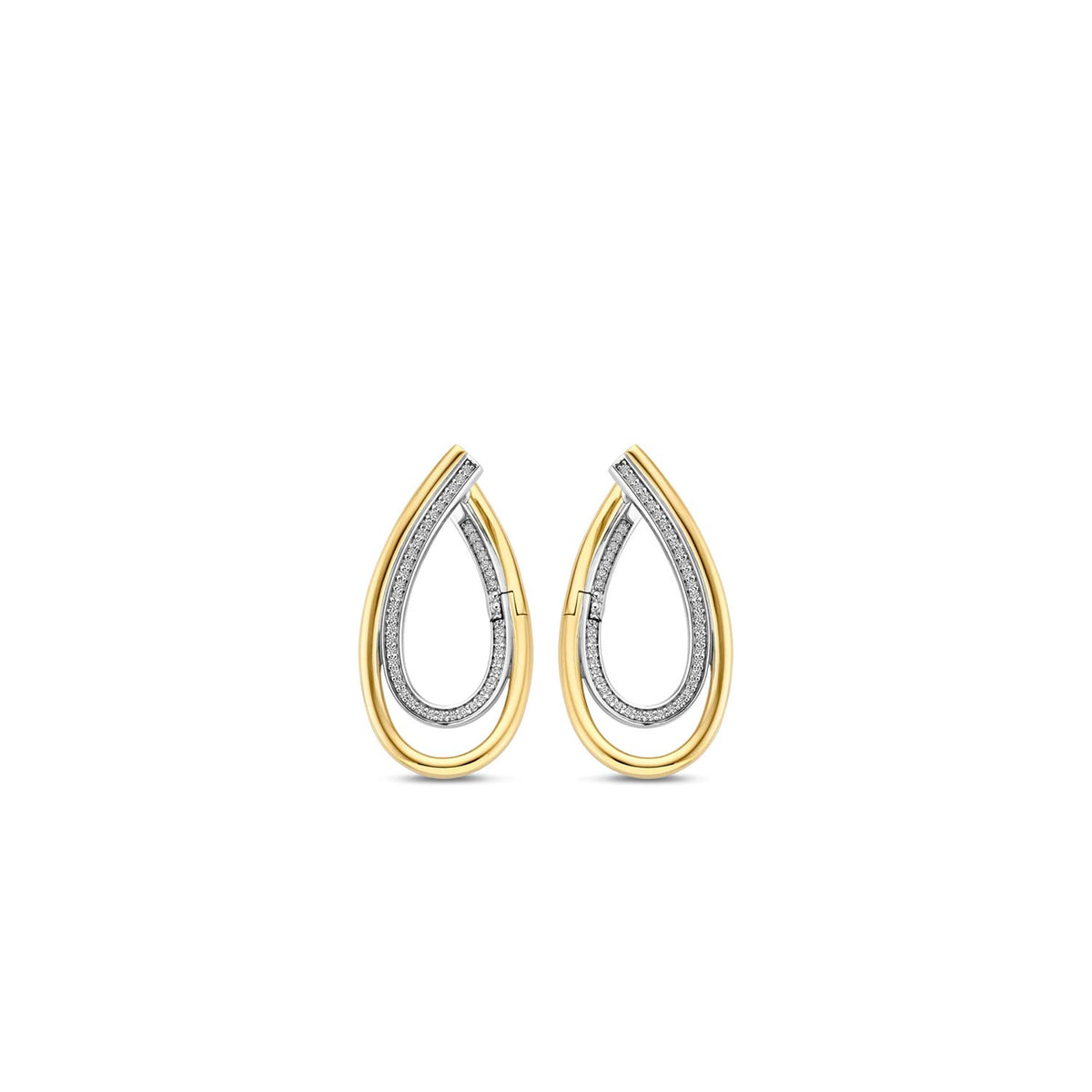 Ti Sento Layered Teardrop Earrings, Gold
