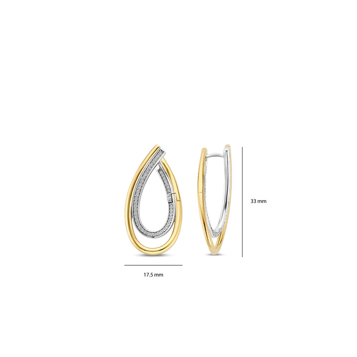 Ti Sento Layered Teardrop Earrings, Gold