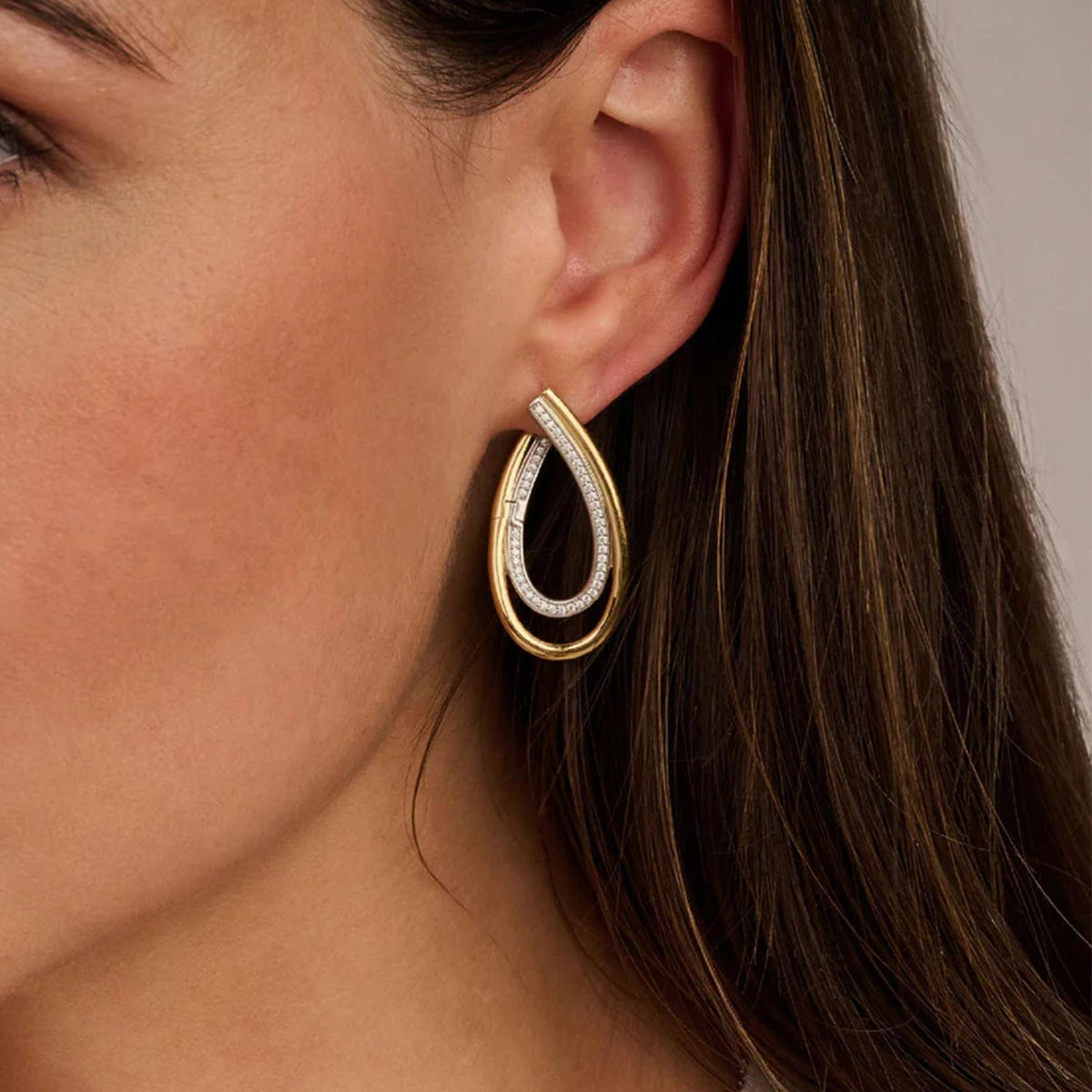 Ti Sento Layered Teardrop Earrings, Gold