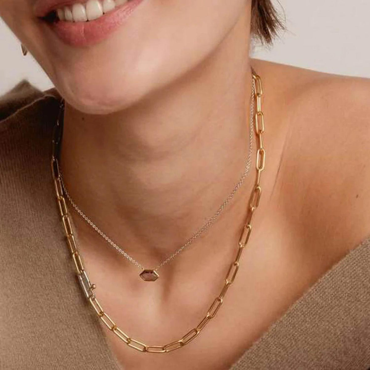 Ti Sento Chain Link Necklace, Gold