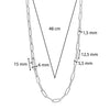 Ti Sento Paperclip Link Necklace, Silver