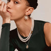 Ti Sento Lock Pearl Necklace, Gold