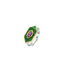 Ti Sento Malachite & Amethyst Geometric Ring, Gold & Silver