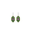 Ti Sento Malachite & Amethyst Geometrical Earrings, Gold