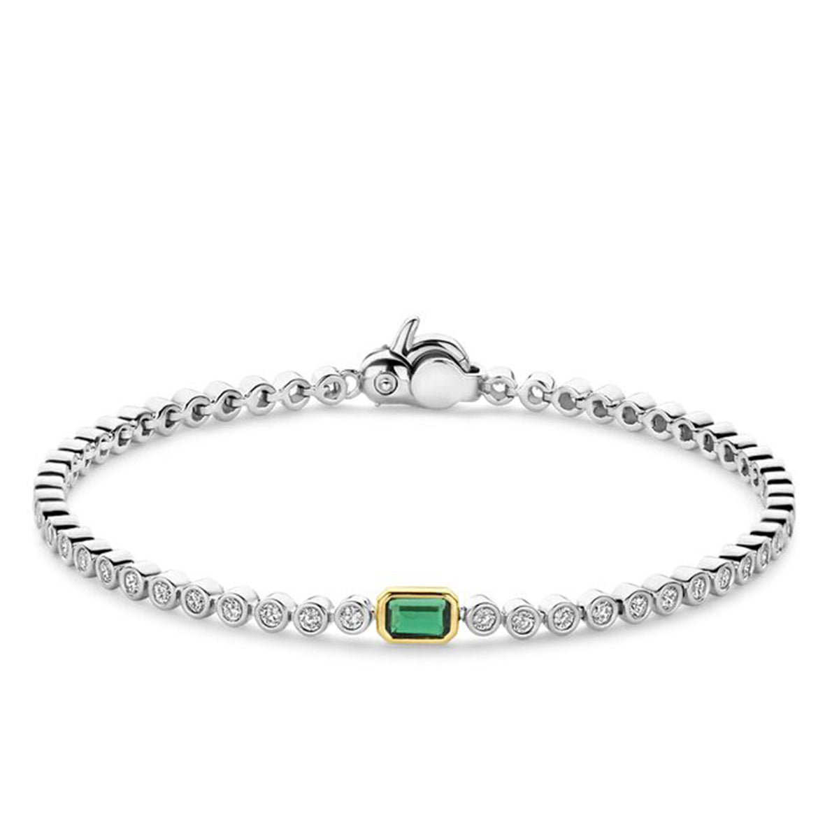 Ti Sento Malachite Tennis Bracelet, Silver