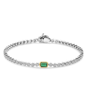 Ti Sento Malachite Tennis Bracelet, Silver