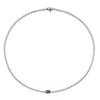 Ti Sento Malachite Tennis Necklace, Silver