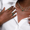 Ti Sento Malachite Beaded Row Ring, Gold