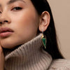 Ti Sento  Malachite Diamond Shape Earrings, Gold