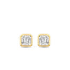 Ti Sento Mini CZ Square Stud Earrings, Gold