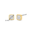 Ti Sento Mini CZ Square Stud Earrings, Gold