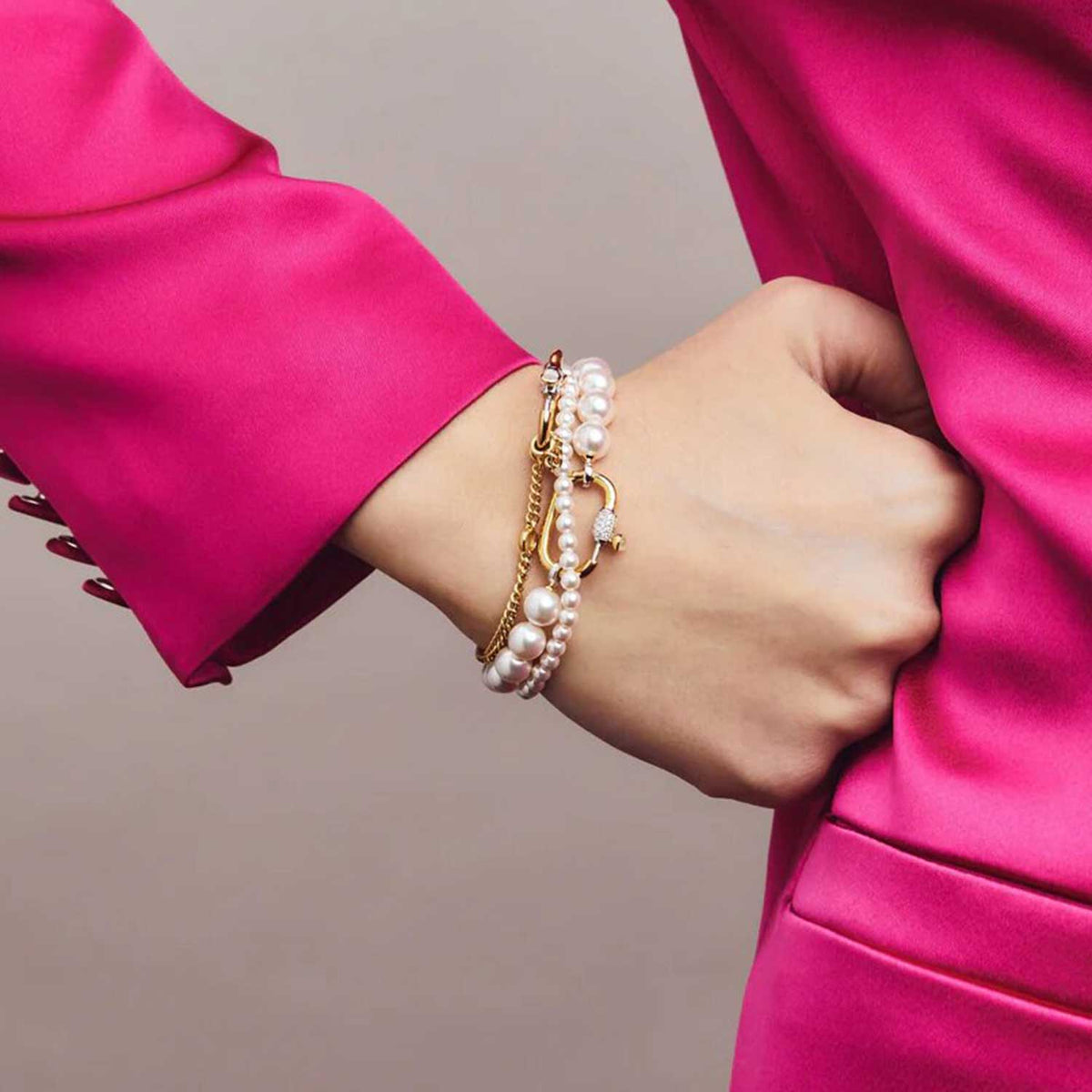Ti Sento Mini Pearl Bracelet, Silver