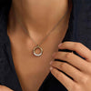 Ti Sento Modern Pavé Circle Necklace, Gold & Silver