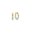 Ti Sento Modern Pavé Hoop Earrings, Silver & Gold