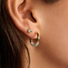 Ti Sento Modern Pavé Hoop Earrings, Silver & Gold