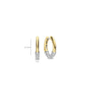 Ti Sento Modern Pavé Hoop Earrings, Silver & Gold