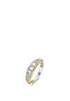 Ti Sento Moonlight Pearl Centre Pavé CZ Ring, Gold Size 56