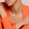 Ti Sento Mother of Pearl & Nude Stone Geometrical Necklace, Silver
