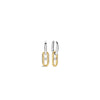 Ti Sento Round CZ Open Link Earrings, Silver & Gold